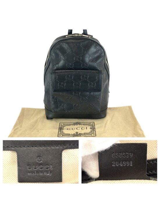 Gucci GG Embossed Black Silver Leather Backpack main image 9